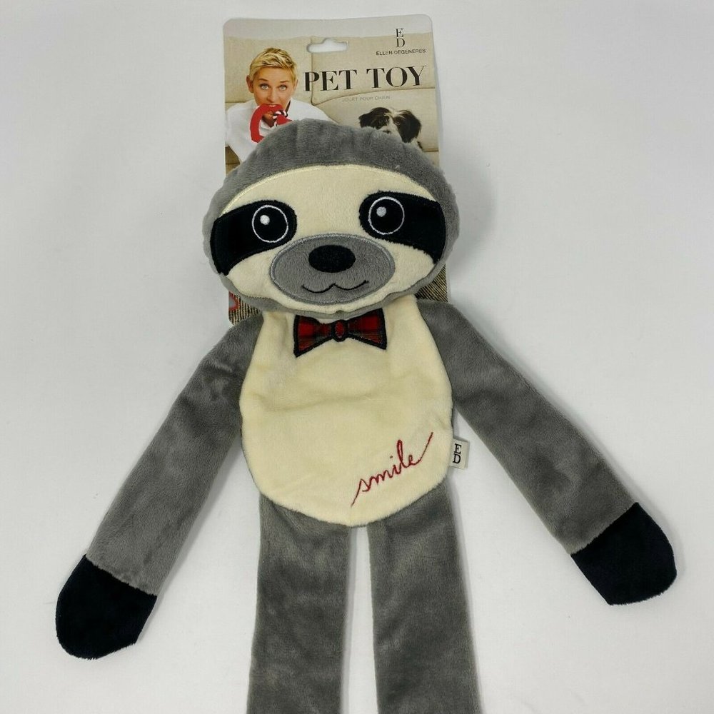 Ellen Degeneres Dog Pet Toy 21" Sloth Crinkle Squeaker Stuffed Head - Picture 2 of 4